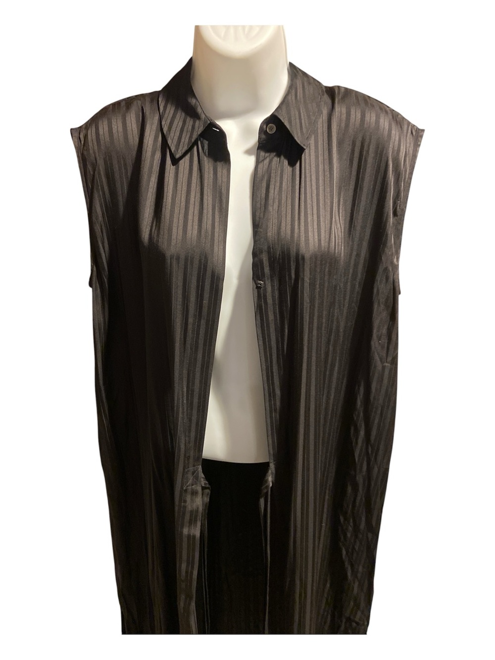 Alexander Wang Black Long Vest Duster silk and rayon size 4
